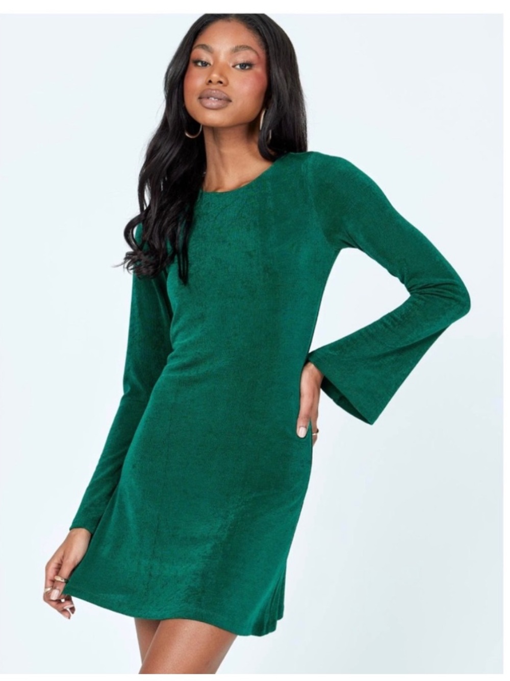 Princess Polly Green Long Sleeve Dress